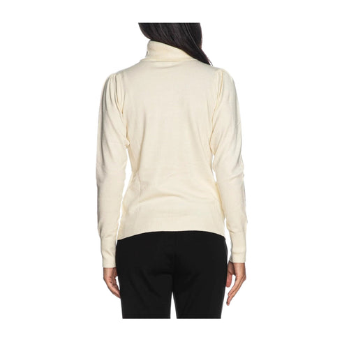 YESZEE Pullover Maglia Donna dolcevita basic Avorio - Francavilla Moda